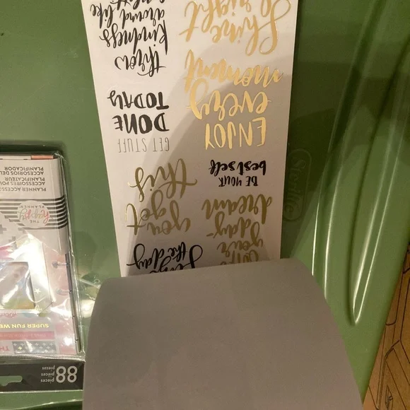 SOLD The Happy Planner Motivational Sticker Book - Gold and Pink Accents - Picture 5 of 9